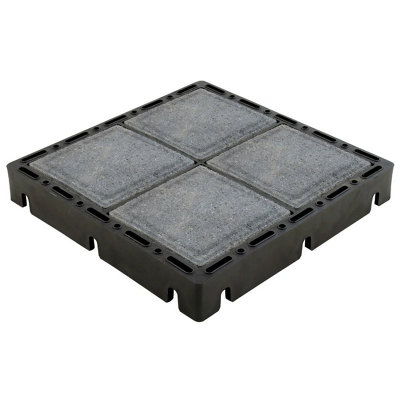 Ecogrid Bloxx Black With Concrete Anthracite Grey Inserts10 Sqm from B&Q