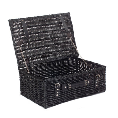 Hamper Eh073 Wicker 46Cm Willow Basket Red/Black