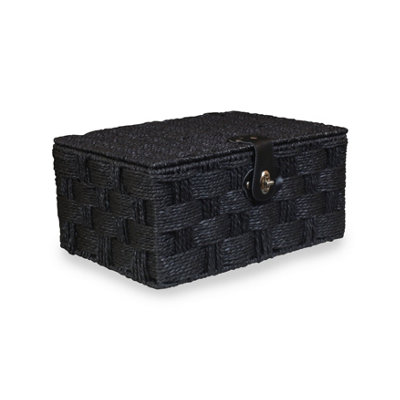Red Hamper Eh112Bl Paper Medium Black Paper Rope Picnic Basket from B&Q