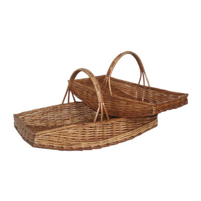 B&Q -  G001 Wicker Garden Basket Garden Trug Set Of 2