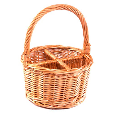Red Hamper Wb004/home Wicker Round Cutlery Or Glass Drinks Basket from B&Q