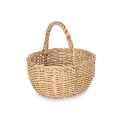 B&Q -  C002/1 Wicker Small Buff Oval Shopping Basket