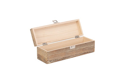 Hamper Wb040 Wood Single Bottle Oak Effect Wooden Box Red