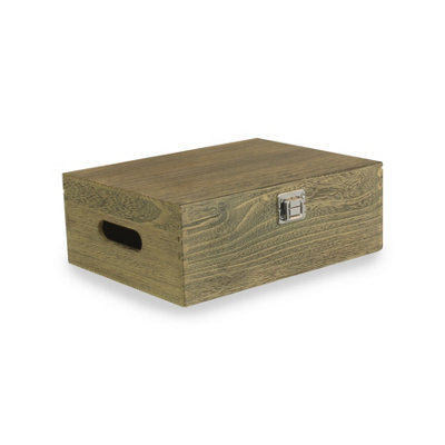 Red Hamper Wb043 Wood Oak Effect Wooden Box 30Cm