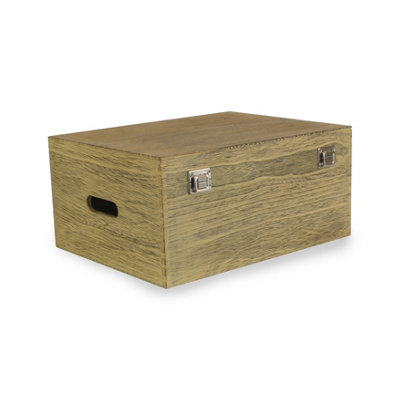 Red Hamper Wb045 Wood 40Cm Oak Effect Wooden Box from B&Q