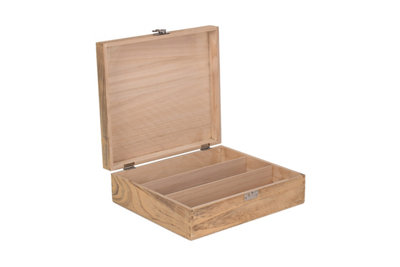Red Hamper Wb053 Wood Three Bottle Oak Effect Wooden Box from B&Q