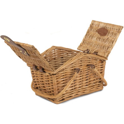 B&Q -  Eh121 Wicker Light Steamed Swing Handle Hamper Picnic Basket