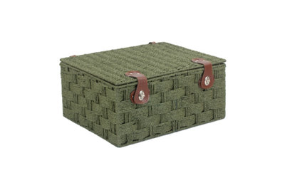 Red Hamper Eh114Grn Paper Extra Large Green Woven Paper Rope Hamper from B&Q