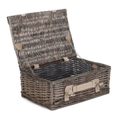 Hamper Eh124 Wicker 35Cm Antique Wash Split Willow Picnic Basket Unlined Red