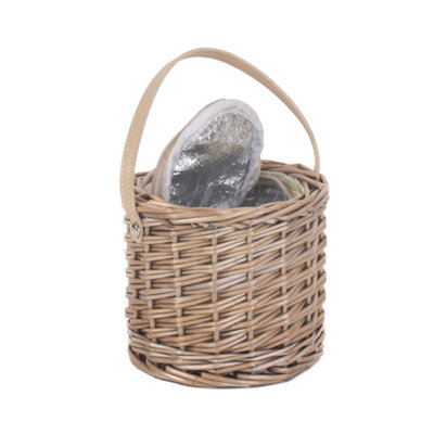 Red Hamper Antique Wash Wicker Mini Ice Basket - Grey - Image 4