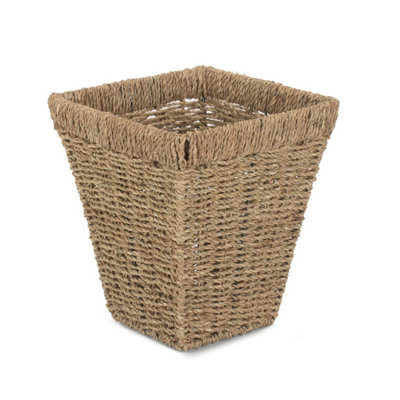 Hamper H073 Seagrass Square Waste Paper Basket Bin Red
