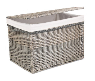 Red Hamper Eh136W Wicker 58Cm Lined Antique Wash Storage Basket from B&Q