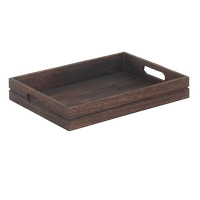 Red Hamper Wb059 Wood Dark Wooden Tray from B&Q