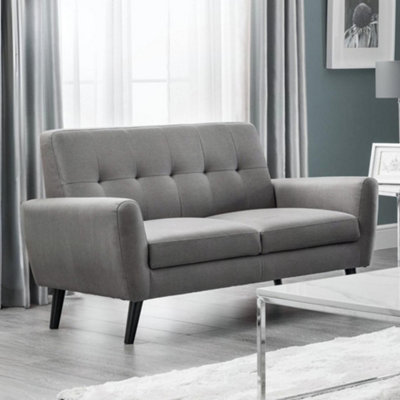 Julian Bowen Monza Grey Linen 2 Seater Sofa - Image 7