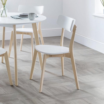 B&Q -  Set Of 2 Casa White And Oak Dining Chairs