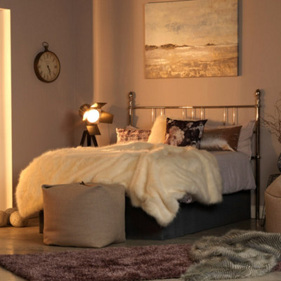 Icon Luxury Faux Fur Throw Blanket Natural