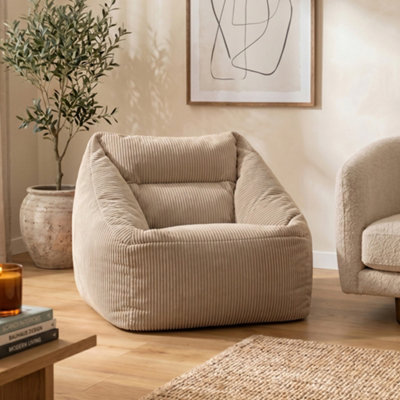 Icon Beige Morgan Beanbag Corduroy Natural Large