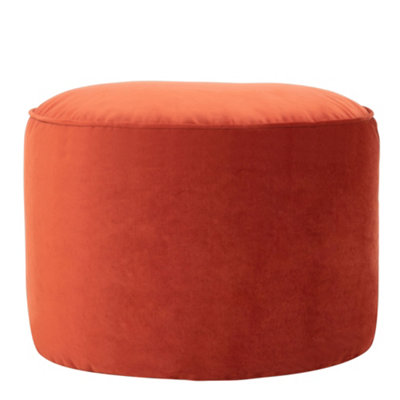 B&Q -  Milano Velvet Bean Bag Pouffe Terracotta Large Velvet Footstools