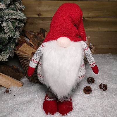 Samuel Alexander Red/Grey Standing Gonk With Extendable Legs Christmas Decoration 70Cm