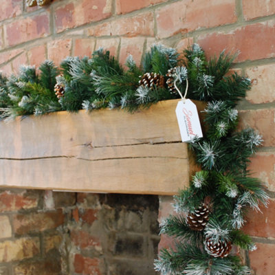 270Cm X 25Cm Samuel Alexander Frosted Glacier Christmas Garland With Pine Cones from B&Q