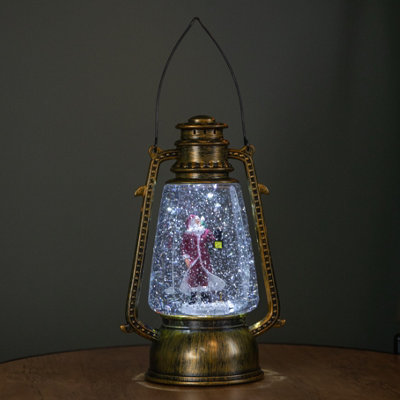 Samuel Alexander Gold Effect Santa Scene Water Spinner Lantern - 24cm - Image 6
