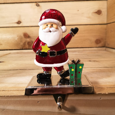 Samuel Alexander 17 Cm Santa And Festive Christmas Present Stocking Hanger In Colour from B&Q