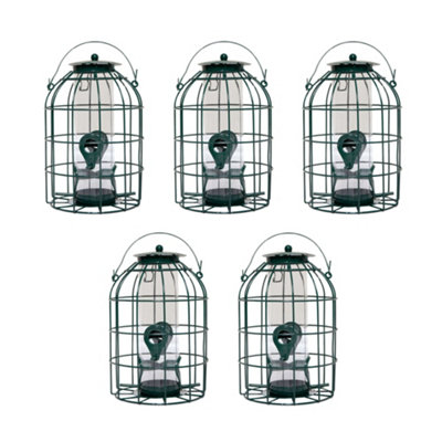 B&Q -  Pack Of 5 Wild Bird Seed Feeder Cage With Squirrel Proof Guard