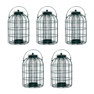 Nature's Market 5pk Wild Bird Hanging Nut Feeder - Green - Squirrel Guard - Metal Mesh - Image 6