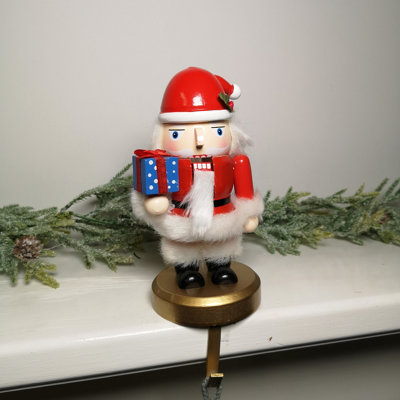 Samuel Alexander 24Cm Premier Wooden Christmas Santa Nutcracker Stocking Holder