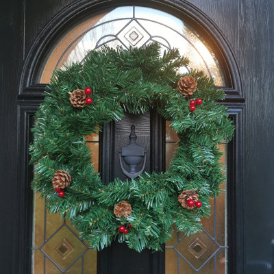 Samuel Alexander 50Cm Premier Christmas Wreath With Festive Berry And Cones from B&Q