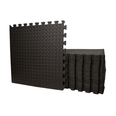 Samuel Alexander 4 Piece Eva Foam Floor Protective Tiles Or Mats 60X60cm Each Black