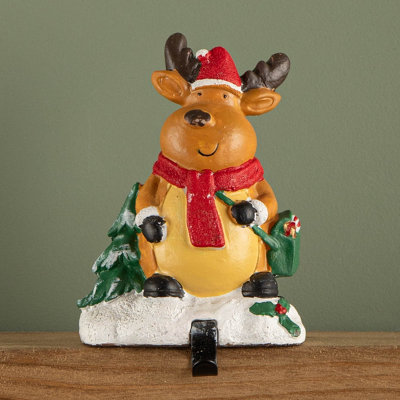 13cm Premier Christmas Stocking Hanger Decoration in Reindeer Design - Image 5