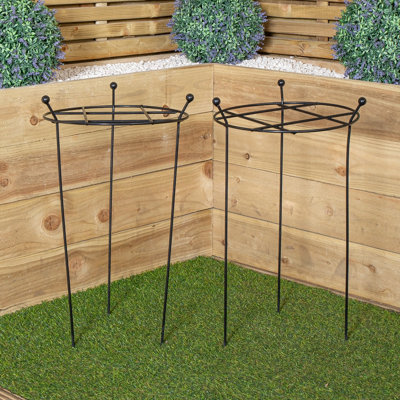 Samuel Alexander Pack Of 2 Tom Chambers Cottage Heavy Duty Black Metal Steel Herbaceous Garden Plant Support Grow Through Small 60Cm X 35Cm from B&Q
