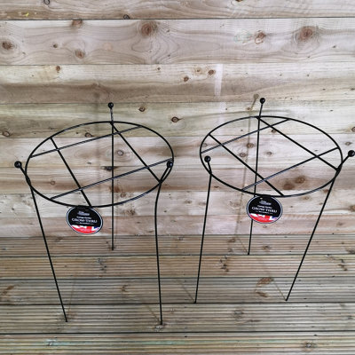 Pack Of 2 Samuel Alexander Cottage Heavy Duty Black Metal Steel Herbaceous Garden Plant Support Grow Through Large 80Cm X 45Cm from B&Q