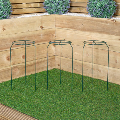 Pack Of 3 Samuel Alexander Urban Dark Green Metal Herbaceous Garden Plant Support Grow Through Small 40Cm X 20Cm from B&Q