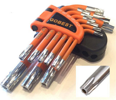 Gobest Short Security Tamper Proof Torx Key Set 9 Pcs T10-T50 (Gb-0012) from B&Q