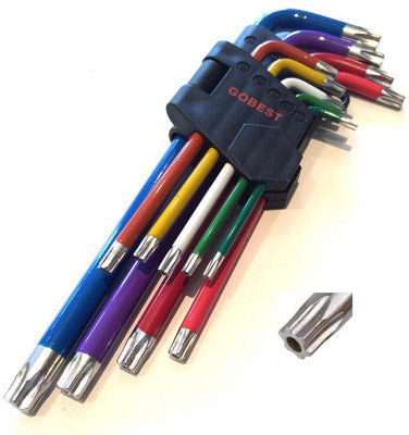 Gobest Security Tamper Proof Torx Key Set 9 Pcs T10-T50 Crv Steel (Gb-0013 from B&Q