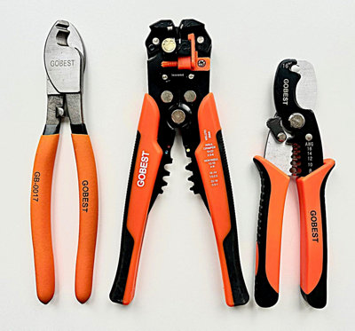 Gobest Cable Cutter And Automatic Wire Stripper Set 3 PcsSoft GripCrv Steel from B&Q