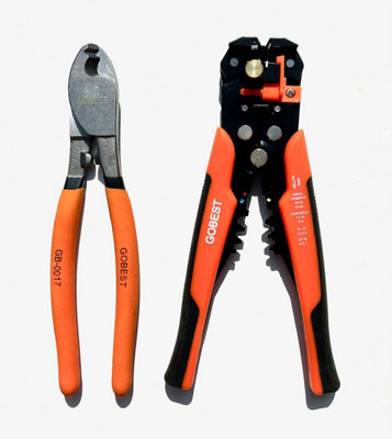 Gobest Cable Cutter And Automatic Wire Stripper Set 2 PcsSoft GripCrv Steel from B&Q
