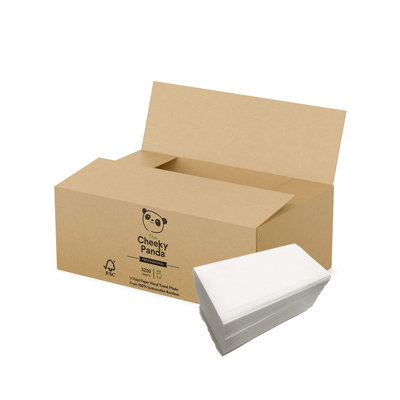 The Cheeky Panda Bamboo V Fold Paper Towels 3200 Sheets (20 Packs Of 160) 2 Ply Paper Hand Towels For Dispensers from B&Q