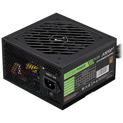 Justop X-Core Plus 650W Power Supply, 80 Plus Bronze Certified, Atx Psu For Desktop Pcs, 120mm Quiet Hdb Fan, Dual Pci-E