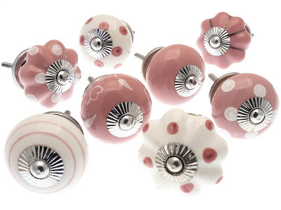 Cupboard Knobs Decorative Drawer Pull And Ceramic Door Handle Elegant Hardware Set Of 8 By Mango Tree