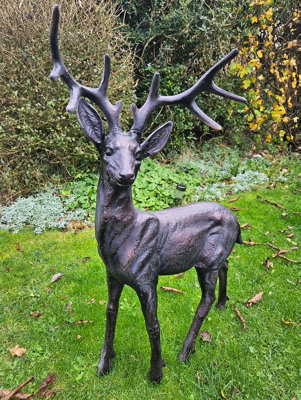  - Standing Stag Buck Ornament Cast From Aluminium Large