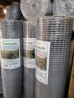 Inspirational Gifting 90Cm Tall Aviary Wire Mesh Galvanised Bird Fencing 1 Inch X 1/2 Inch Rectangle30M Roll from B&Q