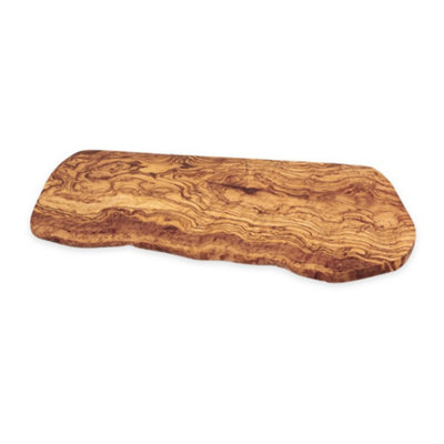 B&Q -  Olive Wood Natural Grained Rustic Kitchen Dining Large Deluxe Chopping Board 60-65Cm L 35-42Cm W