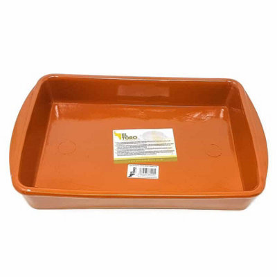Verano Spanish Ceramics El Toro Terracotta Rectangular Oven Dish 32Cm from B&Q