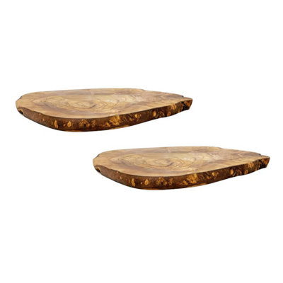 Verano Spanish Ceramics Olive Wood Natural Grained Rustic Kitchen Dining Table Countertop Trivet (L) 30Cm Set Of 2 from B&Q