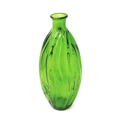 B&Q -  Recycled Glass Ola Lime Green Home Décor Medium Tall Vase (H) 31Cm