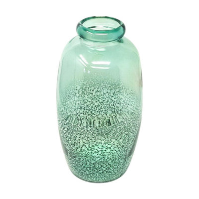 Verano Spanish Ceramics Recycled Glass Rimma Clear Home Décor Teardrop Vase (H) 35Cm Medium