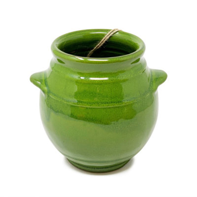 B&Q -  Selena Glazed Hand Dipped Kitchen Dining Utensil Jar Dark Green (H) 16Cm X (D) 16.5Cm